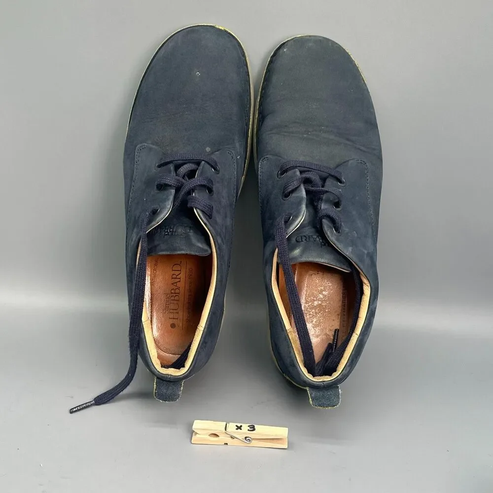 Samuel Hubbard Free Men 11 Navy Blue Nubuck Leather Oxford Shoes Lace-Up Classic